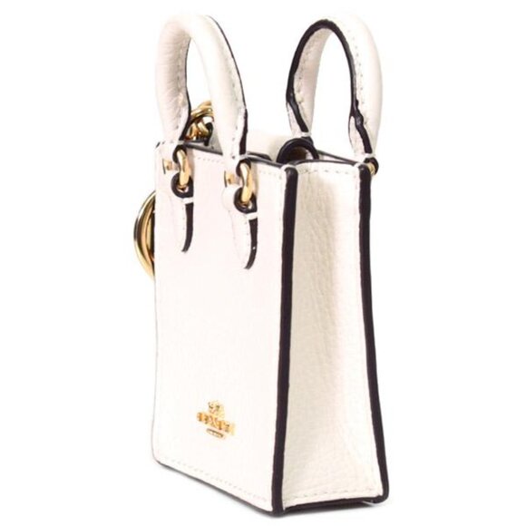 NWT Coach North South Mini Tote Bag Charm Keychain Signature CU280 - Picture 2 of 3